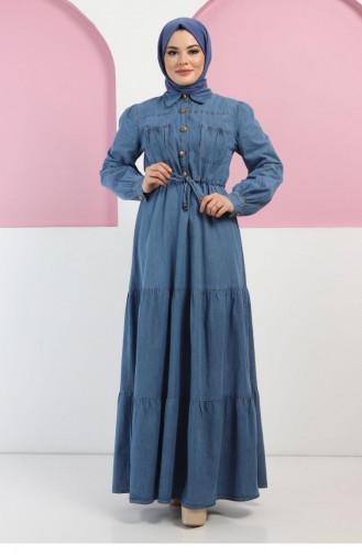 Hellblau Hijab Kleider 13376