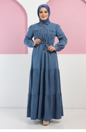Light Blue Hijab Dress 13376