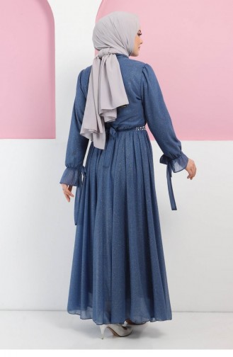 Babyblau Hijab-Abendkleider 13379