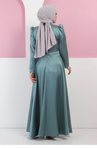 Minzengrün Hijab-Abendkleider 13393