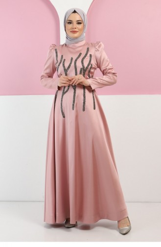 Dusty Rose İslamitische Avondjurk 13395