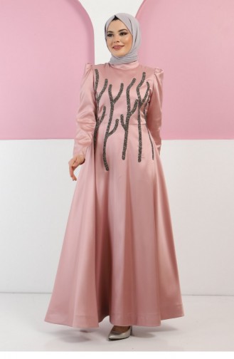 Dusty Rose İslamitische Avondjurk 13395