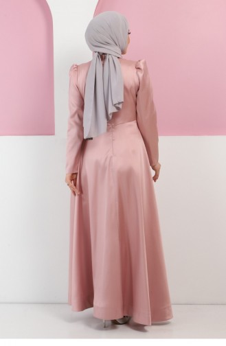 Beige-Rose Hijab-Abendkleider 13395