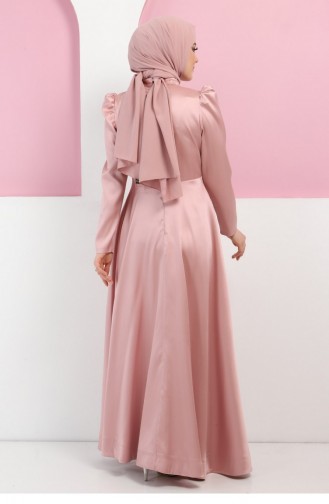 Dusty Rose Hijab Evening Dress 13401