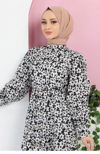 Schwarz Hijab Kleider 13417