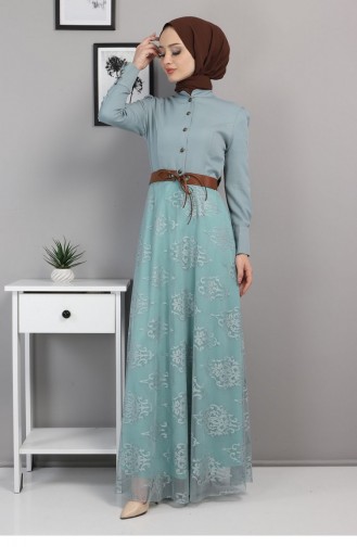 Robe Hijab Vert menthe 13509