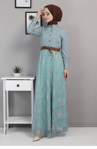 Mint Green Hijab Dress 13509