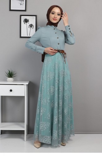 Minzengrün Hijab Kleider 13509