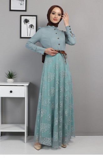 Robe Hijab Vert menthe 13509