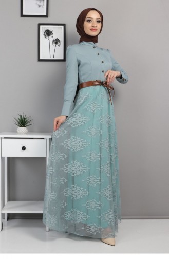 Mint Green Hijab Dress 13509
