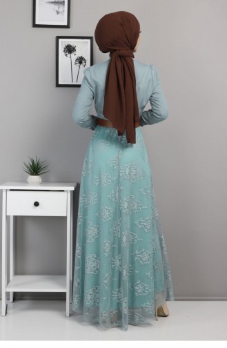 Mint Green Hijab Dress 13509