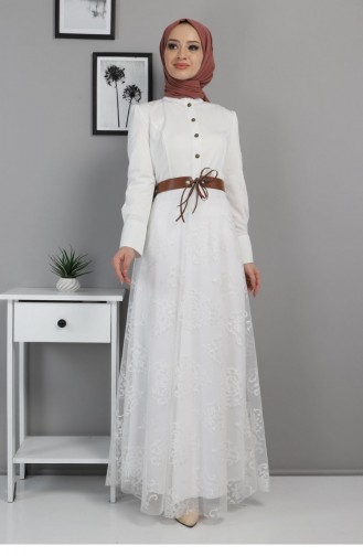 Weiß Hijab Kleider 13511