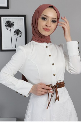 Weiß Hijab Kleider 13511