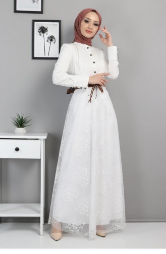 Weiß Hijab Kleider 13511