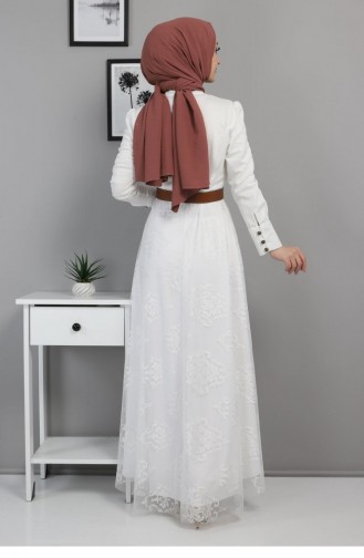 Weiß Hijab Kleider 13511