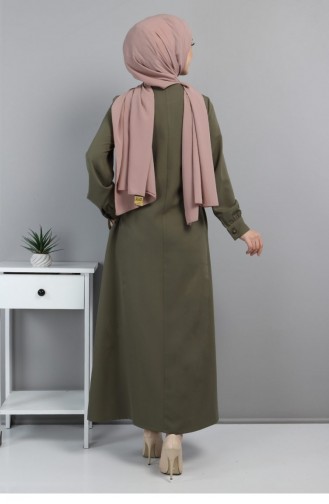 Embroidered Hijab Abaya Green 10773 13536