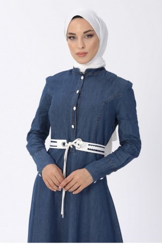 Dark Blue Hijab Dress 13556