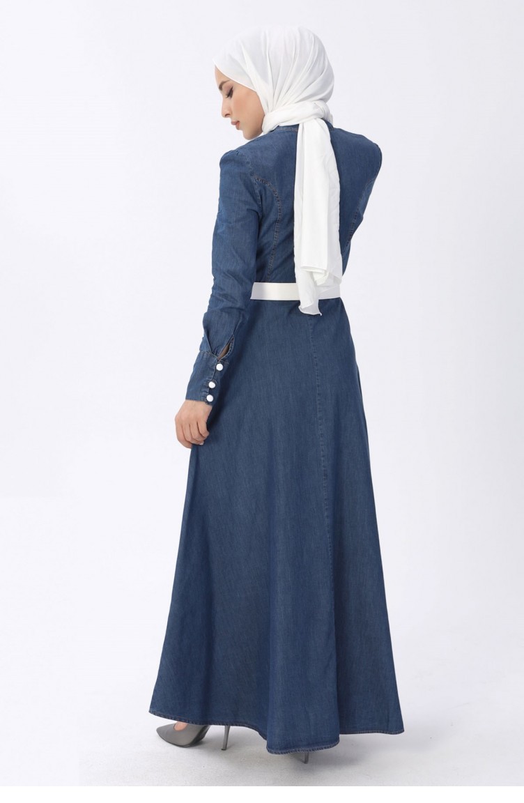 Robe Hijab Bleu Fonce 13556 Sefamerve
