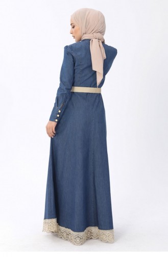 Dunkelblau Hijab Kleider 13557