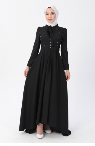 Schwarz Hijab-Abendkleider 13559