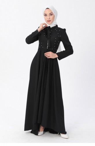 Schwarz Hijab-Abendkleider 13559