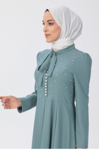 İncili Elbise Mint 8352