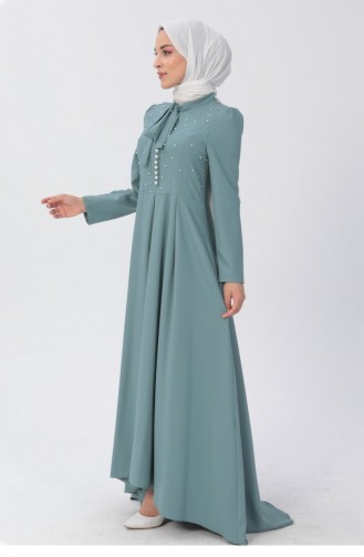 Minzengrün Hijab-Abendkleider 13562