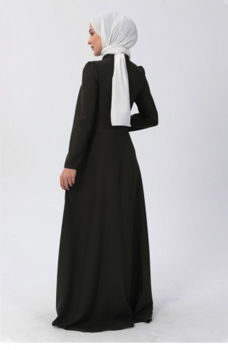 Khaki Hijab Evening Dress 13565