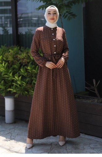 Robe Hijab Couleur Brun 13581