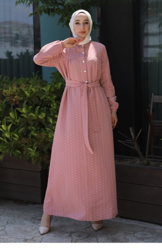 Powder Hijab Dress 13582