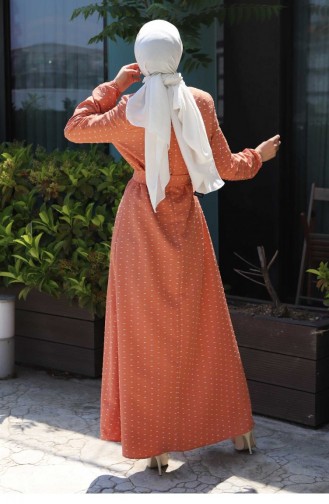Lachsrosa Hijab Kleider 13583