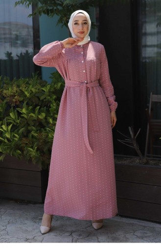 Rosa Hijab Kleider 13585