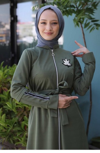 Khaki Abaya 13638