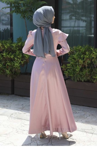 Dusty Rose Hijab Evening Dress 13644