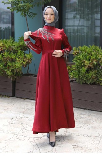 Claret red İslamitische Avondjurk 13646