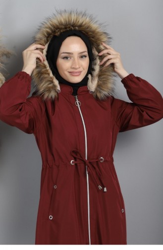 Claret Red Winter Coat 13697
