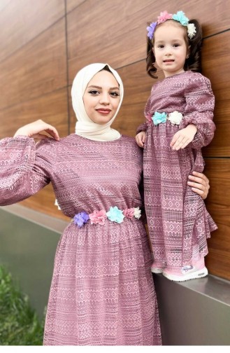Dusty Rose Hijab Dress 13759
