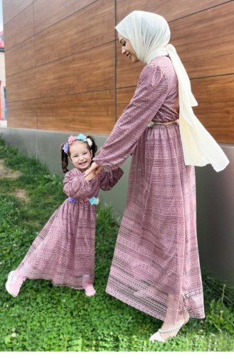 Robe Hijab Rose Pâle 13759