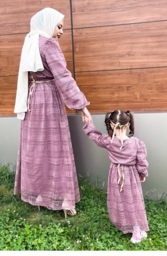 Robe Hijab Rose Pâle 13759