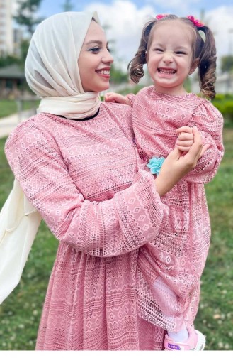 Rosa Hijab Kleider 13760
