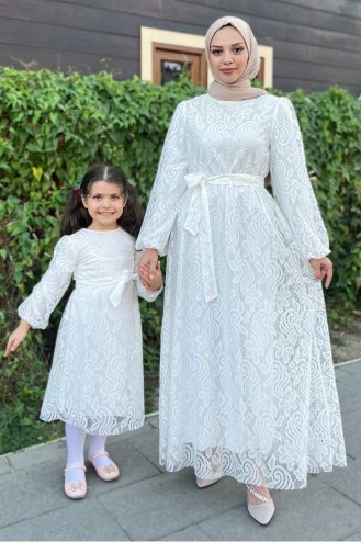 Dantelli Anne Elbise Beyaz 13303