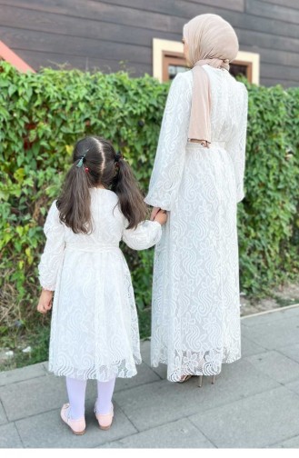 Dantelli Anne Elbise Beyaz 13303
