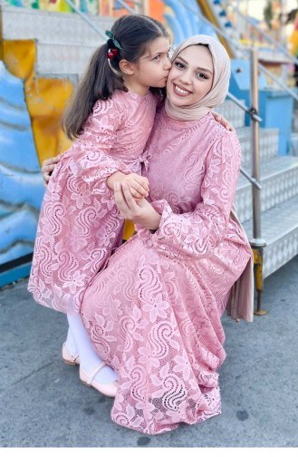 Pink İslamitische Avondjurk 13776