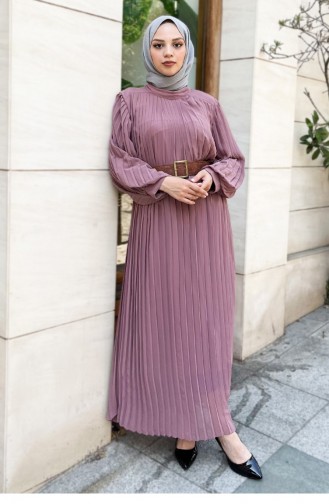 Dusty Rose Hijab Evening Dress 13790