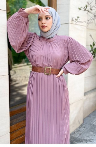 Dusty Rose Hijab Evening Dress 13790