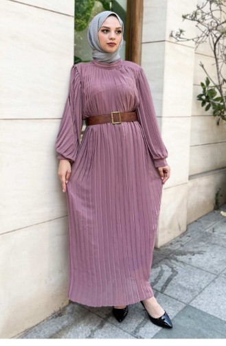 Dusty Rose Hijab Evening Dress 13790