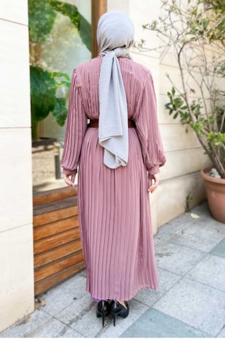 Dusty Rose Hijab Evening Dress 13790