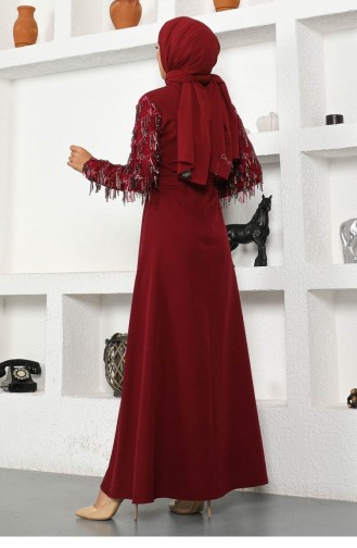 Claret red İslamitische Avondjurk 13939