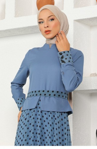 Babyblau Hijab Kleider 13941