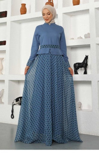 Robe Hijab Bleu Bébé 13941